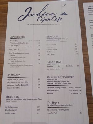 Menu photo 1 Judice's Cajun Cafe Bridge City, TX