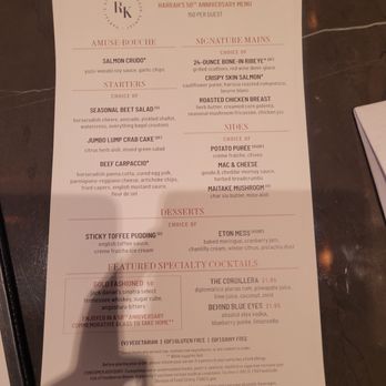 Ramsay's Kitchen - Harrah's 50th Anniversary Menu - New American Near Me - Las Vegas, Nevada