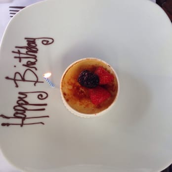Backstreet Cafe - Our little birthday creme brûlée delicious!!!! - New American Near Me - Houston, Texas