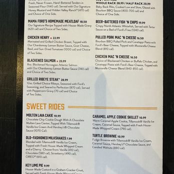 Ford's Garage Viera - Menu - Bars Near Me - Melbourne, Florida Ford's Garage Viera - Menu - Bars Near Me - Melbourne, Florida