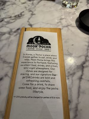 Menu photo 5 Moon Pocha Portland, OR