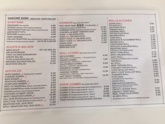 Menu photo 4 Hakone Sushi Bar Coquitlam, BC