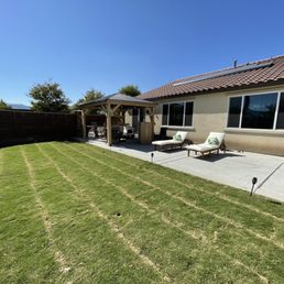 Grass concrete and gazebo Grass concrete and gazebo