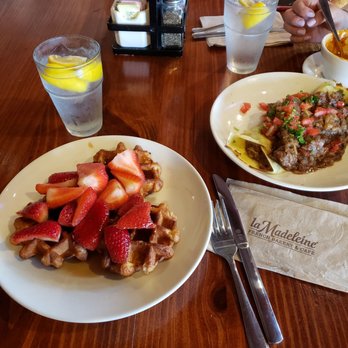 la Madeleine - Waffles, beef crepe and tomato soup - Bakeries Near Me - Houston, Texas