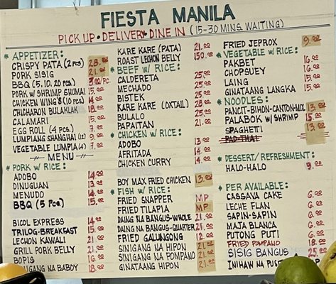 Menu photo 2 Fiesta Manila Fort Lauderdale, FL