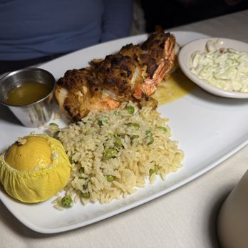 The Mill on the River - Baked Stuffed Shrimp with rice pilaf - American Near Me - South Windsor, Connecticut The Mill on the River - Baked Stuffed Shrimp with rice pilaf - American Near Me - South Windsor, Connecticut