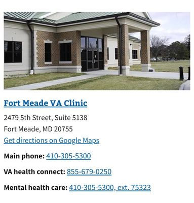 FORT MEADE VA CLINIC - Updated January 2026 - 2479 5th St, Fort Meade
