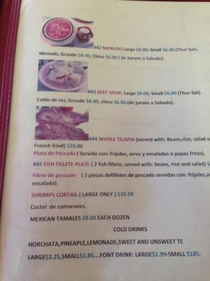 Menu photo 1 El Pulgarcito de America Abilene, TX