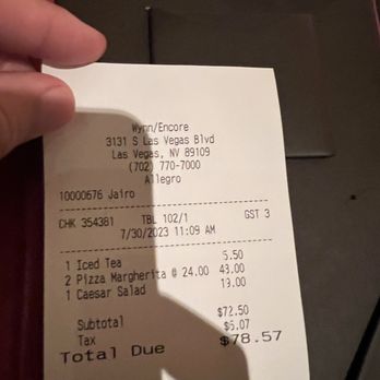 Allegro - Total bill - Italian Near Me - Las Vegas, Nevada Allegro - Total bill - Italian Near Me - Las Vegas, Nevada