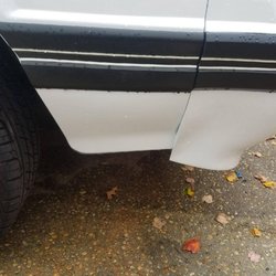 631 Auto Body - Front bumper cover distorted to bolt to front fender. (Missing front fender extensions) They actually gave the car to me this way.