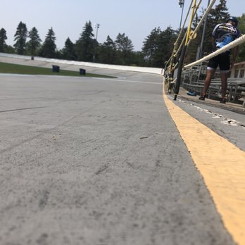Ed Rudolph Velodrome - ooh, artsy low-angled shot! - Race Tracks Near Me - Northbrook, Illinois