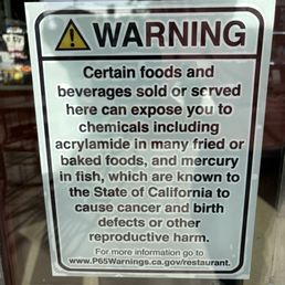 A warning sign for cancer, causing chemicals in the food or smoothies