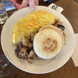 Veggie/Cheese Omelette with Sourdough English Muffin