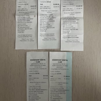 Riverfront Dental Care - Receipts - Cosmetic Dentists Near Me - North Augusta, South Carolina Riverfront Dental Care - Receipts - Cosmetic Dentists Near Me - North Augusta, South Carolina