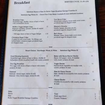 MeMe's Cafe - Breakfast Menu - American Near Me - Springdale, Utah