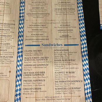 Bavarian Bierhaus - Menu - German Near Me - Glendale, Wisconsin