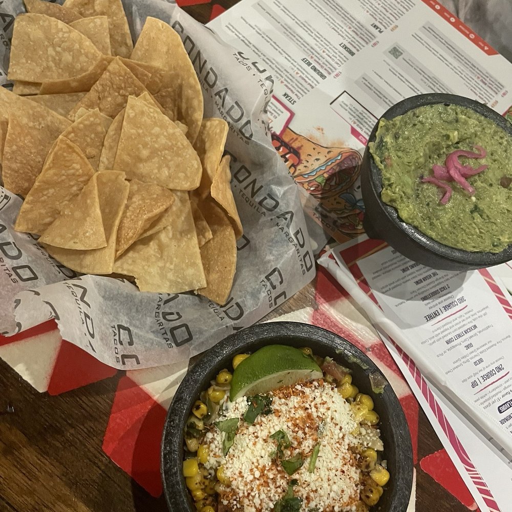 Condado Tacos - Chips and Mexican Street Corn Dip - Tacos Near Me - Carmel, Indiana