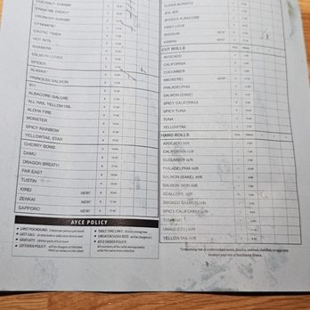 Sushi Damu - Rolls order sheet - Sushi Bars Near Me - Tustin, California Sushi Damu - Rolls order sheet - Sushi Bars Near Me - Tustin, California