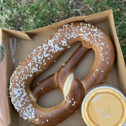 GQT Huntington Twin Drive In - Concessions Soft Pretzel with Cheese.   Very good and reasonably priced.