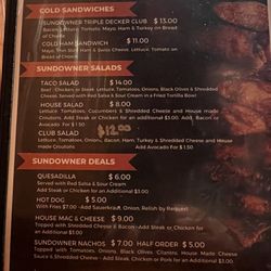 The Sundowner Saloon - Menu 10/10/2025
