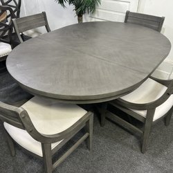 Corona Deals Furniture & mattress Liquidations - Furniture- 5 pc mid century modern dining set- Greystone $499