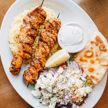 Petra Greek - Chicken Souvlaki Plate - Greek Near Me - Sacramento, California