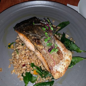 Tokenfire - Faroe Island Salmon with Farro Salad - Gastropubs Near Me - Quincy, Massachusetts
