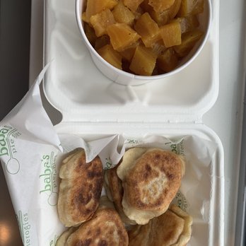 Baba's Pierogies - Catering Bacon Cheddar Pierogies Golden Beet Salad - Modern European Near Me - Brooklyn, New York Baba's Pierogies - Catering Bacon Cheddar Pierogies Golden Beet Salad - Modern European Near Me - Brooklyn, New York