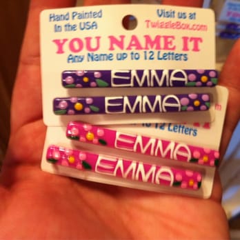 Banbury Fair - Aren't those cute?  Barrettes with names hand painted on them. - Antiques Near Me - Bartlett, Illinois