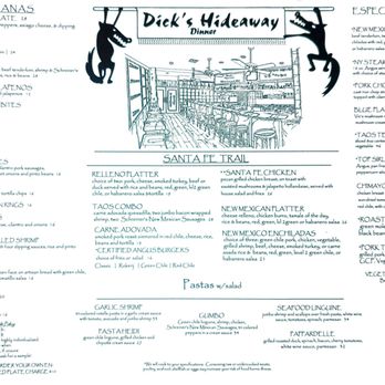 Dick's Hideaway - Dinner menu, 10/29/2022 - Breakfast & Brunch Near Me - Phoenix, Arizona