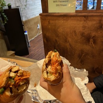 Brew Memories - Tofu banhmi - best tofu!! So much flavor, perfectly carved out toasty baguette. - Coffee & Tea Near Me - Brooklyn, New York Brew Memories - Tofu banhmi - best tofu!! So much flavor, perfectly carved out toasty baguette. - Coffee & Tea Near Me - Brooklyn, New York