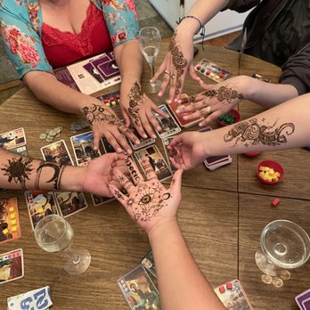 Hollywood Henna - Clockwise, the birthday girl (palm), my youngest, my middle child, myself, my husband. - Henna Artists Near Me Hollywood Henna - Clockwise, the birthday girl (palm), my youngest, my middle child, myself, my husband. - Henna Artists Near Me