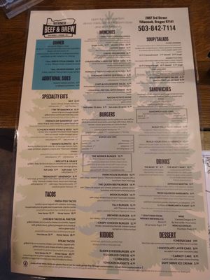 Menu photo 2 Werner Beef & Brew Tillamook, OR Menu photo 2 Werner Beef & Brew Tillamook, OR