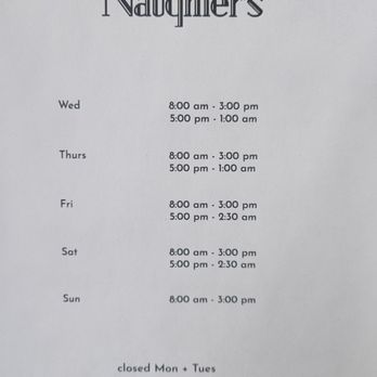 Naughter's - January 2025 hours - Sandwiches Near Me - Troy, New York