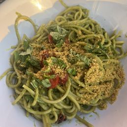 Pesto pasta bowl. Smaller than expected for a large bowl. Pesto pasta bowl. Smaller than expected for a large bowl.