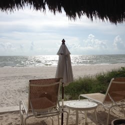 Gulf Pointe Intervals - View of the beach from one of their two tiki huts.