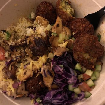 Naf Naf Grill - Pricey! 16.00 for 2 falafels ($.60 each), a chicken shawarma basmati rice/couscous bowl ($8.50), 2drinks (1 bottle water, 1 fountain drink). - Middle Eastern Near Me - Madison, Wisconsin Naf Naf Grill - Pricey! 16.00 for 2 falafels ($.60 each), a chicken shawarma basmati rice/couscous bowl ($8.50), 2drinks (1 bottle water, 1 fountain drink). - Middle Eastern Near Me - Madison, Wisconsin