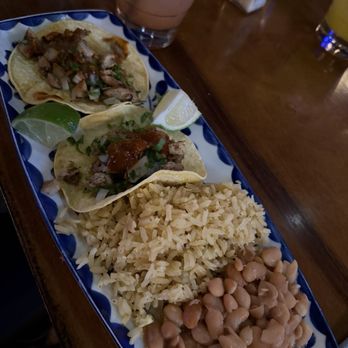 Los Agaves - Restaurant Month 2026- 2 tacos (chicken), rice and bean plate - Mexican Near Me - Napa, California