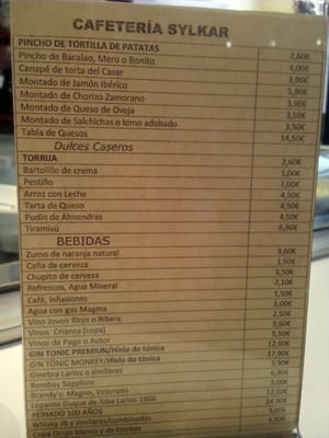 Menu photo 1 Sylkar Madrid, M Menu photo 1 Sylkar Madrid, M