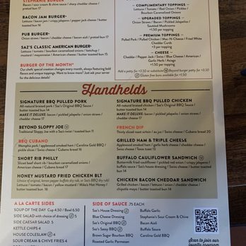Saz's State House - Menu - American Near Me - Milwaukee, Wisconsin Saz's State House - Menu - American Near Me - Milwaukee, Wisconsin