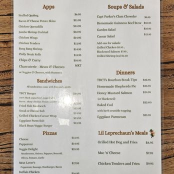 Terry Brennans Central Tavern - Food Menu (August 2025) - Pizza Near Me - Dennis, Massachusetts
