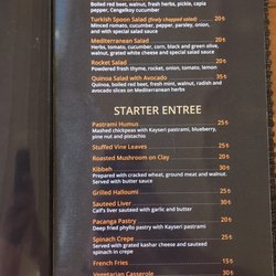 Cappa Gusto - Menu