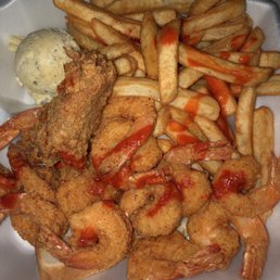Shrimp and fries Shrimp and fries
