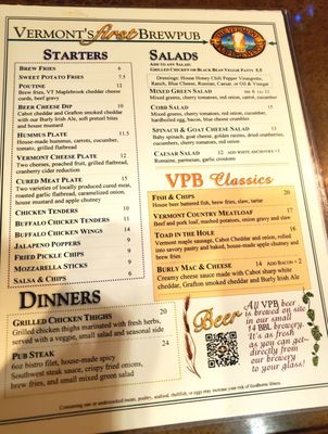 Menu photo 6 Vermont Pub & Brewery Burlington, VT Menu photo 6 Vermont Pub & Brewery Burlington, VT