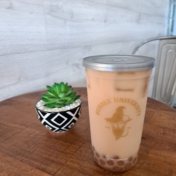 Bubble University - Roasted Oolong Milk Tea with Golden Boba inside Bubble University - Bubble Tea Near Me - Rocklin, California