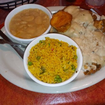 Hoover's Cooking - Chicken fried chicken(hoover's size), Caribbean rice, and the amazing buttered beans! - Southern Near Me - Austin, Texas Hoover's Cooking - Chicken fried chicken(hoover's size), Caribbean rice, and the amazing buttered beans! - Southern Near Me - Austin, Texas
