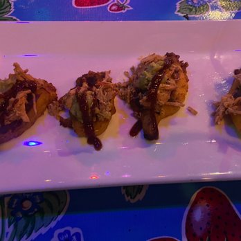Moreno's Cuba - Plantains with Barbecue chicken sauce! - Cocktail Bars Near Me - Miami Beach, Florida