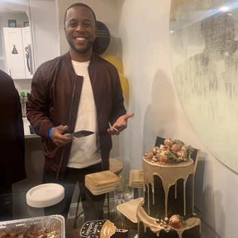 Cakes by Lala - My husband cutting his yummy cake! - Custom Cakes Near Me