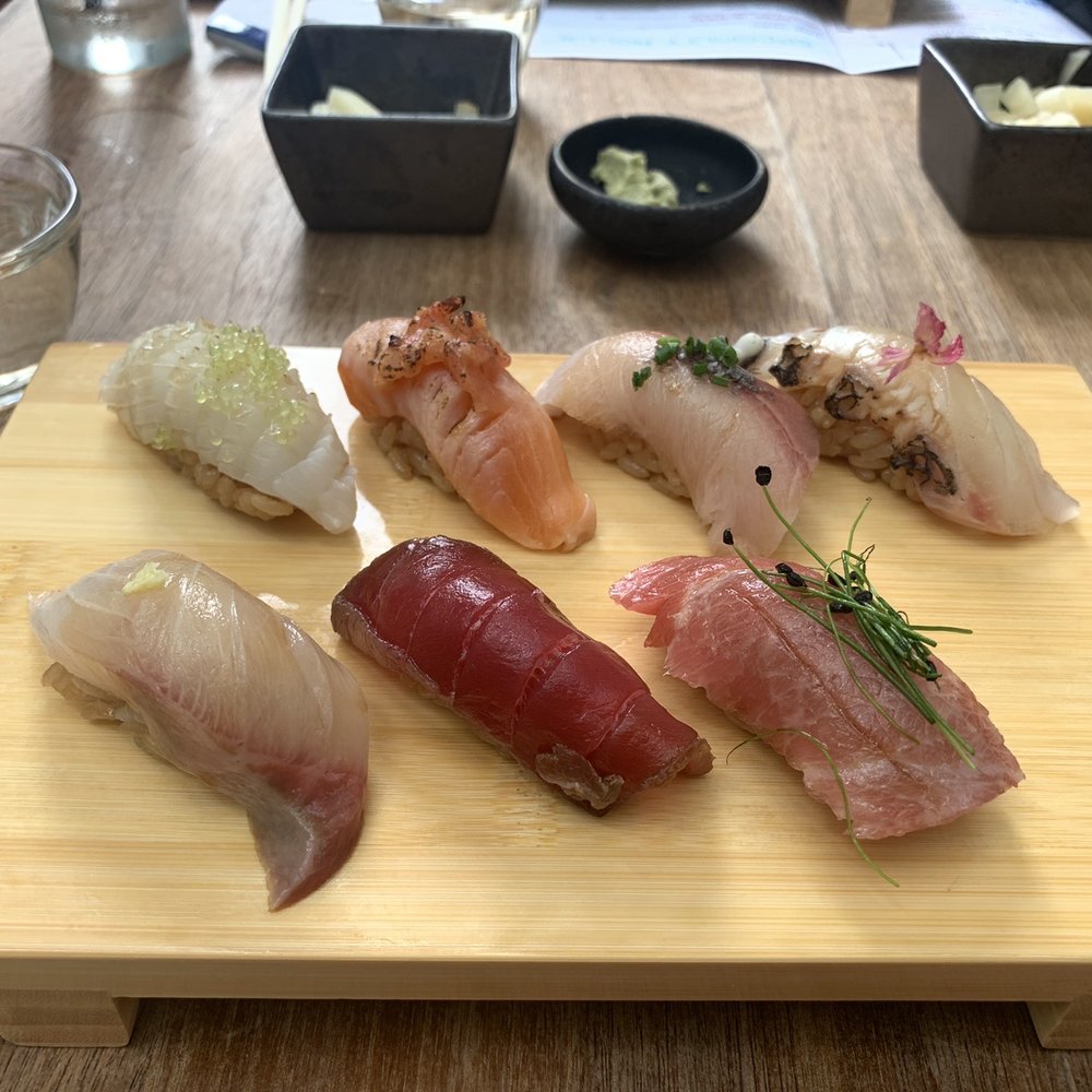 Sushi Lab Rooftop - one part of the $60 omakase - Japanese Near Me - New York, New York