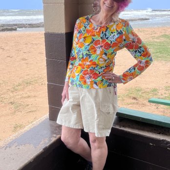 Salt Pond Beach Park - Could NOT escape the wind in the shelter, as hair proves! - Parks Near Me - Hanapepe, Hawaii Salt Pond Beach Park - Could NOT escape the wind in the shelter, as hair proves! - Parks Near Me - Hanapepe, Hawaii